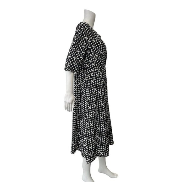 ‘S MaxMara Monochrome Patterned Midi Dress - Picture 6 of 12